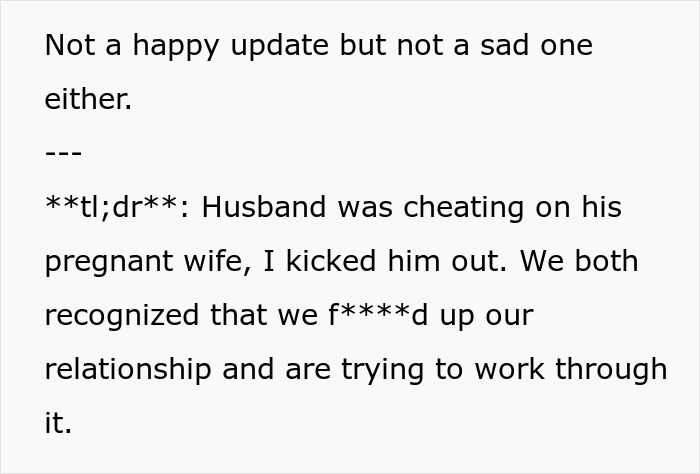 Husband cheating on pregnant wife, kicked out, now working on relationship. Husband cheating on pregnant wife, kicked out, now working on relationship.