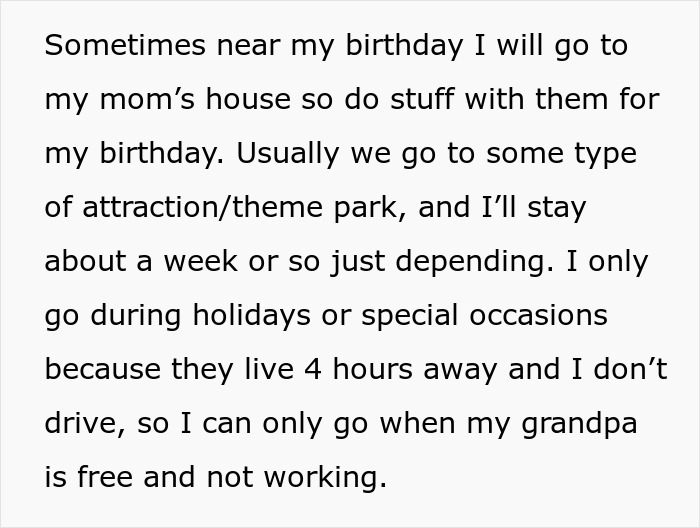Screenshot of a Reddit post detailing plans for a birthday dinner, potentially leading to a disaster.