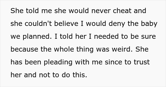 A screenshot of text about a guy seeing something suspicious on his wife's phone and her weird reaction.
