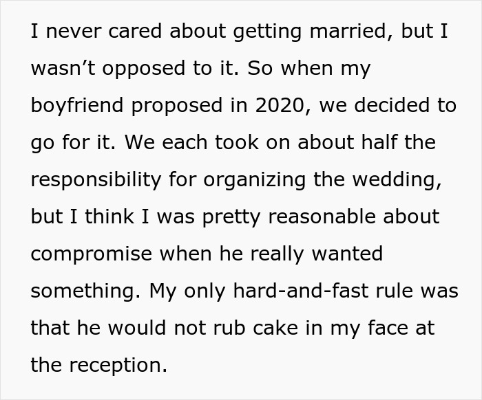 Woman Leaves Husband The Day After Wedding, Mad He Smashed Her Face Into Their Reception Cake