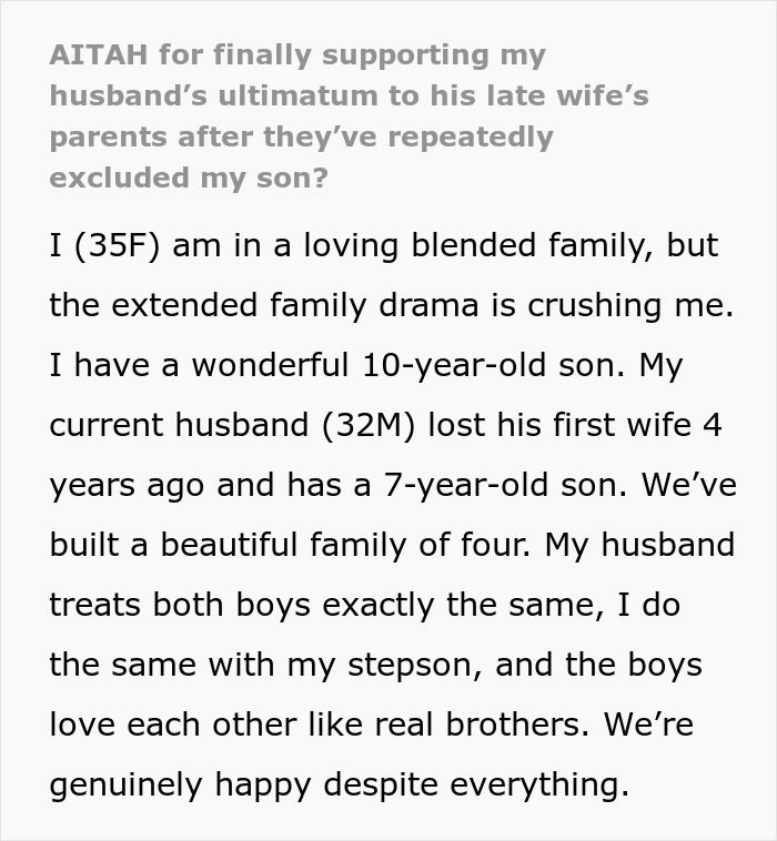Woman Lets Her Husband Go Hard On His Ex-In-Laws After Her Son Starts Asking Painful Questions