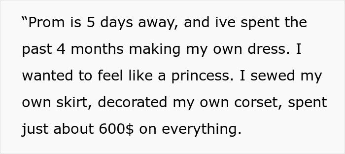 Talented Seamstress Spends 4 Months And $600 On Prom Dress, Insecure Mom Insults How It Looks On Her Talented Seamstress Spends 4 Months And $600 On Prom Dress, Insecure Mom Insults How It Looks On Her