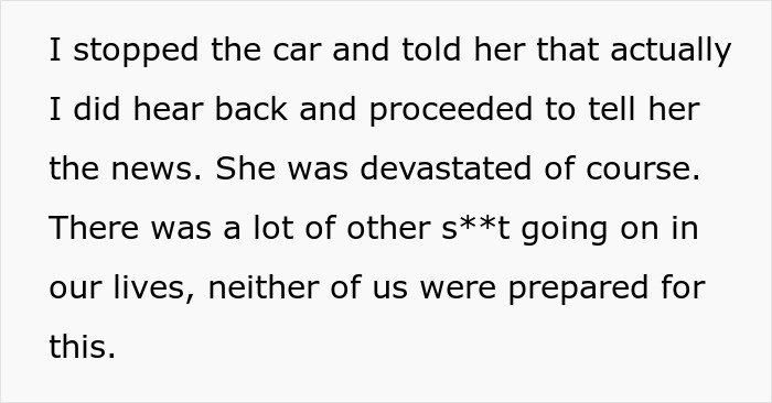 A man breaking the news of his giant brain tumor to his devastated wife in the car.