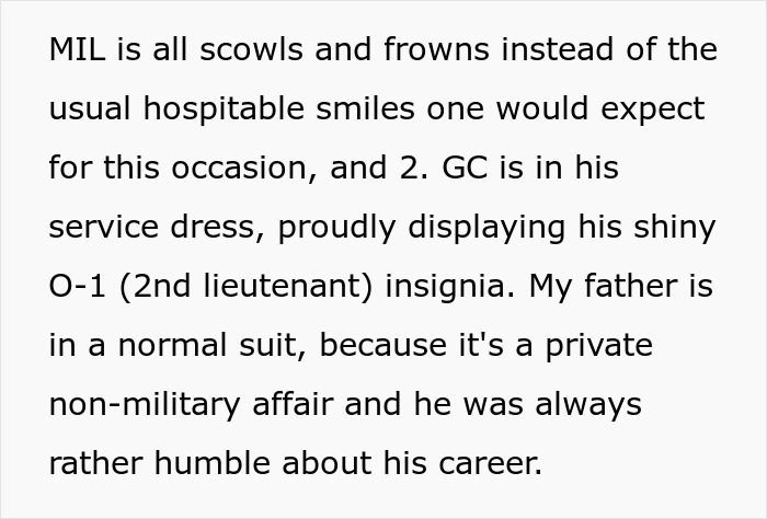 MIL Tries To Pull Rank On Bride's Dad Using Her Lieutenant Son, Gets Shut Down By His Captain Son
