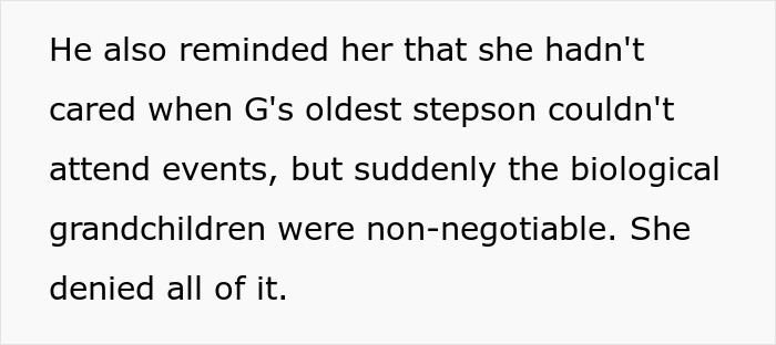 Screenshot of text highlighting the MIL's double standard causing a family feud over a childfree wedding. Screenshot of text highlighting the MIL's double standard causing a family feud over a childfree wedding.