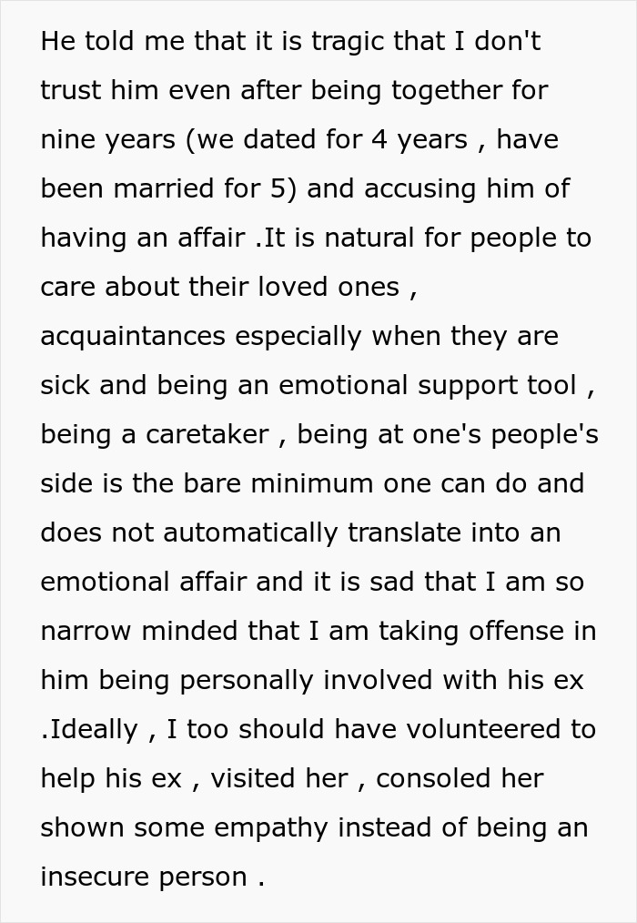 Husband Drops Everything To Help His Sick Ex Wife, Doesn't Care What His Current Wife Thinks Husband Drops Everything To Help His Sick Ex Wife, Doesn't Care What His Current Wife Thinks