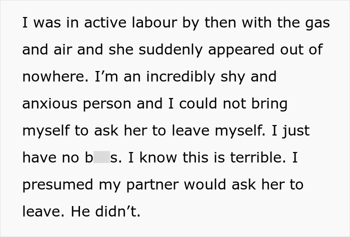 Text snippet: new mom feels betrayed, MIL forces her way into delivery room, husband doesnt stop her. Text snippet: new mom feels betrayed, MIL forces her way into delivery room, husband doesnt stop her.