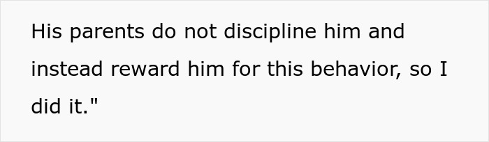 Text about a man punishing his nephew because parents do not discipline him for punching his baby daughter.