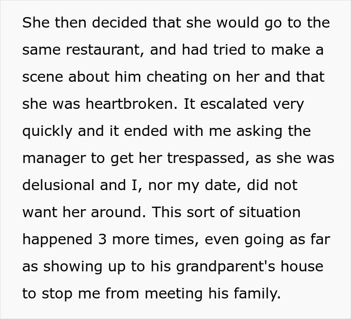 More text describing the scary fixation over a groom, leading to an unsettling turn a year later with dramatic events.