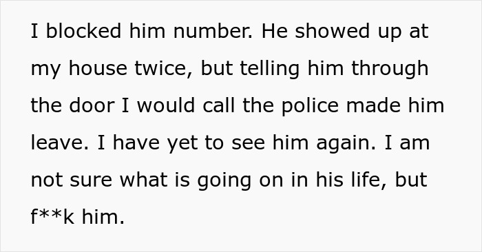 Woman blocks childish BF and threatens police, ending further misery. Woman blocks childish BF and threatens police, ending further misery.