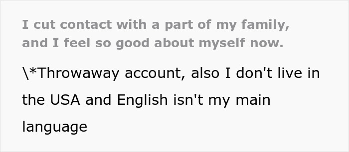 Man Thinks: Cutting contact with family, feeling good. Man Thinks: Cutting contact with family, feeling good.