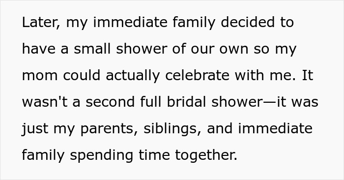 Family feud prompts second bridal shower; family gathers for a small shower after childfree wedding drama. Family feud prompts second bridal shower; family gathers for a small shower after childfree wedding drama.