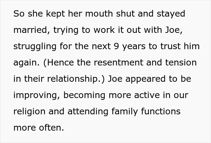 A screenshot of text about a serial cheater trying to work out things in his marriage. A screenshot of text about a serial cheater trying to work out things in his marriage.