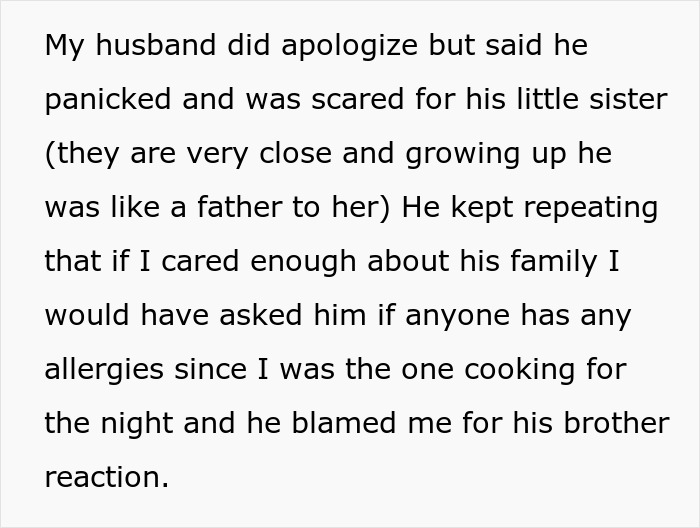 Husband blames wife for allergic SILs peanut reaction, shocking everyone with his violent reaction to peanuts. Husband blames wife for allergic SILs peanut reaction, shocking everyone with his violent reaction to peanuts.