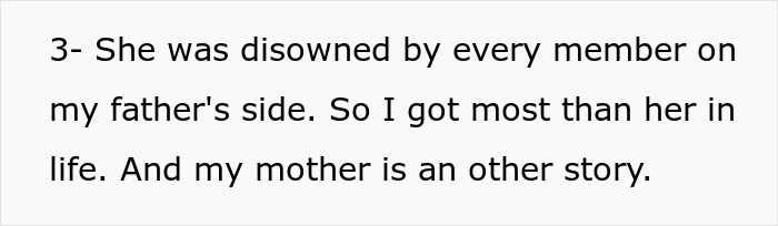 Text snippet: woman was disowned by her father's side, showing family vacation drama due to the nanny.
