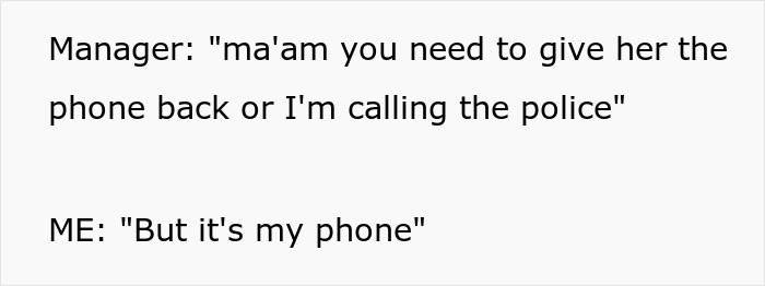 A Black woman told by a manager to give back the expensive phone, highlighting the racist Karen incident. A Black woman told by a manager to give back the expensive phone, highlighting the racist Karen incident.