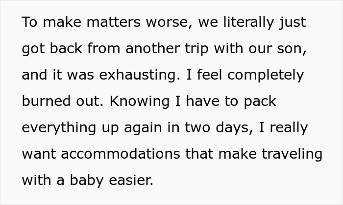 Mom rushes to make travel plans, resulting in a family feeling exhausted and needing easier travel accommodations.