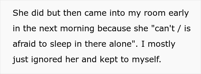 Text snippet about ignoring someone afraid to sleep alone, related to woman takes revenge on boyfriend. Text snippet about ignoring someone afraid to sleep alone, related to woman takes revenge on boyfriend.