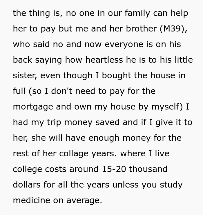Man denies aunt money for college; family pressure mounts. Man denies aunt money for college; family pressure mounts.