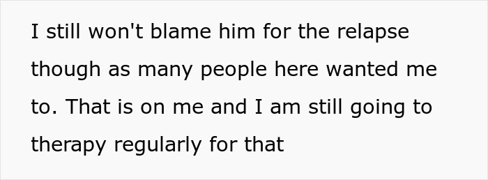 A screenshot of a paragraph discussing not blaming a boyfriend for a cruel prank and taking responsibility. A screenshot of a paragraph discussing not blaming a boyfriend for a cruel prank and taking responsibility.