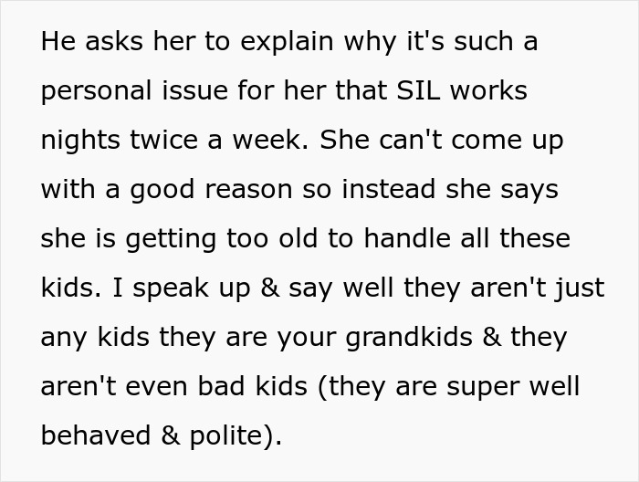Screenshot of text about a man's shiny spine, as the MIL struggles to explain her issue with the kids. Screenshot of text about a man's shiny spine, as the MIL struggles to explain her issue with the kids.