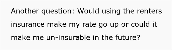 Text asking if using renters insurance will increase rates, a dog owner's worst nightmare. Text asking if using renters insurance will increase rates, a dog owner's worst nightmare.