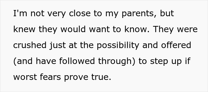 Text snippet showing the guy being horrified that his postpartum wife expects him to slog at home despite his cancer diagnosis.
