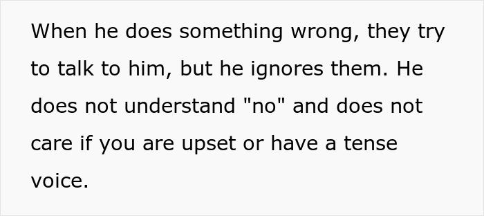 Screenshot of text about a man punishing his nephew for punching his baby daughter. Family says he should stay out of it.