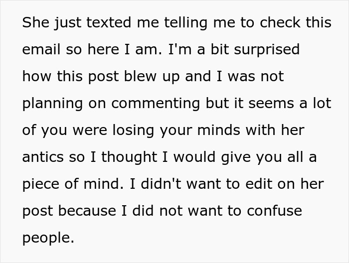 A screenshot of text where a man complains about his cheating ex, explaining his side of the story.