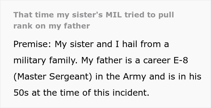 MIL Tries To Pull Rank On Bride's Dad Using Her Lieutenant Son, Gets Shut Down By His Captain Son