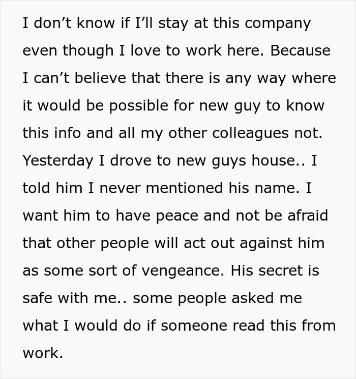 Text about a guy rejected by a coworker. The main character doesn't know if they will stay at the company. Text about a guy rejected by a coworker. The main character doesn't know if they will stay at the company.