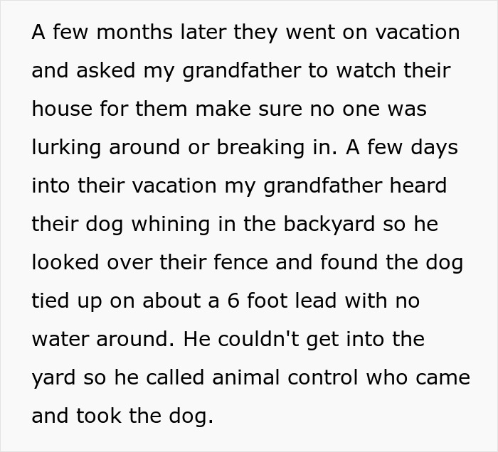Text detailing how an elderly man saved a neglected dog by calling animal control. Text detailing how an elderly man saved a neglected dog by calling animal control.