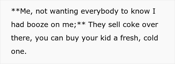 Text from the stranger declining the Karen's request to give her kid his alcohol-spiked cola.