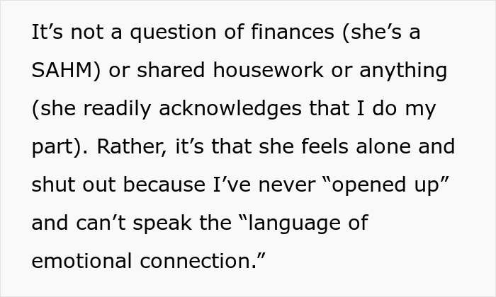 Guy Doesn't Know What It Means To "Open Up Emotionally," Wife Of 10 Years On Brink Of Divorce Guy Doesn't Know What It Means To "Open Up Emotionally," Wife Of 10 Years On Brink Of Divorce