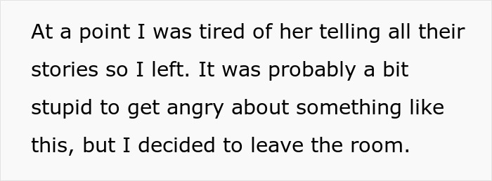 Woman leaves the room, tired of hearing husband’s old pics with ex stories, feeling it makes situation worse. Woman leaves the room, tired of hearing husband’s old pics with ex stories, feeling it makes situation worse.