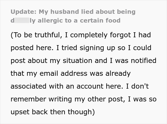 Woman Finds Out Her Husband Fakes A Dangerous Food Allergy, Then Uncovers A Pattern Of Bigger Lies
