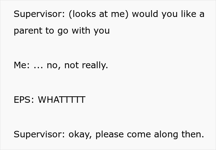 Screenshot of the text exchange where a supervisor denies the toxic parents attempts to stop their daughter. Screenshot of the text exchange where a supervisor denies the toxic parents attempts to stop their daughter.