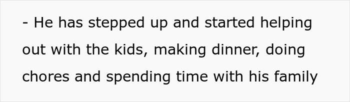 Text snippet: pregnant wife, coworker, manipulate wife into forgiving. Husband helps with kids, dinner, chores, family time. Text snippet: pregnant wife, coworker, manipulate wife into forgiving. Husband helps with kids, dinner, chores, family time.