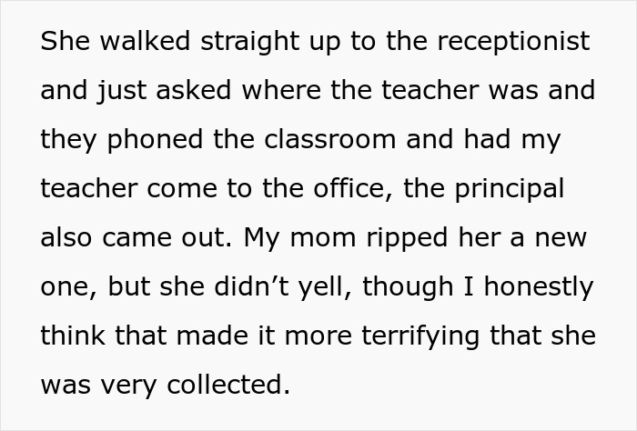 A teacher tries to put a kid in his place, but he learns a lesson when his mom confronts the teacher calmly. A teacher tries to put a kid in his place, but he learns a lesson when his mom confronts the teacher calmly.