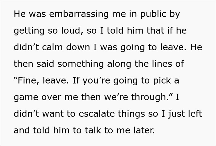 The woman leaves after her boyfriend doubles down, getting loud about her deleting phone app. The woman leaves after her boyfriend doubles down, getting loud about her deleting phone app.
