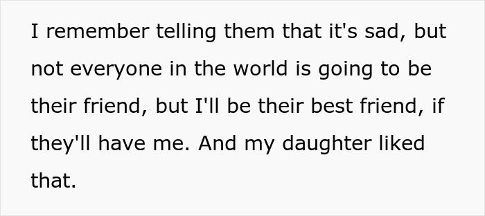 A screenshot of a Reddit comment where a man talks about his daughter liking the idea of him being her best friend after pressuring his wife to have children.