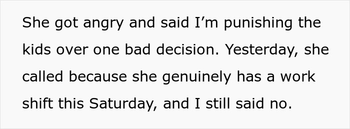 Single mom lies to make sister agree to watch her kids, sister rejects real babysitting request after the lie. Single mom lies to make sister agree to watch her kids, sister rejects real babysitting request after the lie.