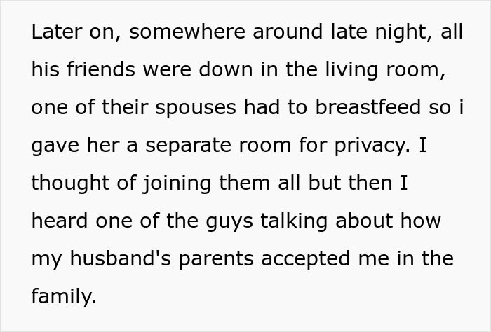 Woman overhears a conversation about her acceptance into her husband’s family, making the situation worse. Woman overhears a conversation about her acceptance into her husband’s family, making the situation worse.