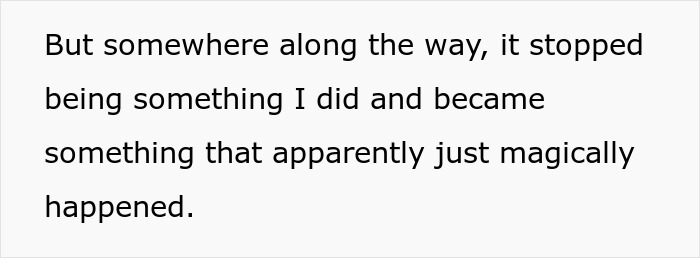 Screenshot of text explaining how hosting her mom's B-day became something that magically happened. Screenshot of text explaining how hosting her mom's B-day became something that magically happened.