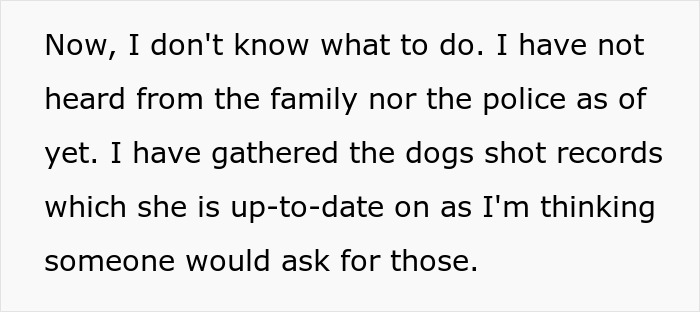 Text snippet: A woman prepares for a dog owner's worst nightmare, gathering dog shot records. Text snippet: A woman prepares for a dog owner's worst nightmare, gathering dog shot records.
