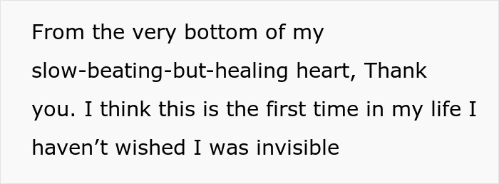 A teen expresses gratitude and newfound visibility after escaping a controlling mom and learning about her body. A teen expresses gratitude and newfound visibility after escaping a controlling mom and learning about her body.