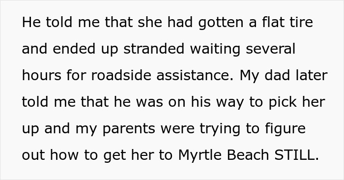 Text about family drama and a sister's unexpected reaction. Woman turns car around mid-trip due to family drama. Text about family drama and a sister's unexpected reaction. Woman turns car around mid-trip due to family drama.