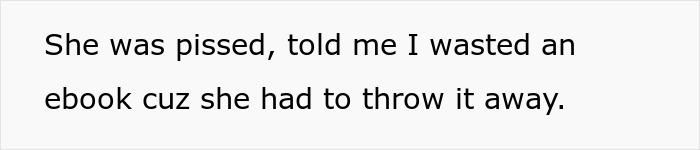 Text about a woman regretting giving away her Kindle, leading to her losing an ebook and having to discard the device. Text about a woman regretting giving away her Kindle, leading to her losing an ebook and having to discard the device.