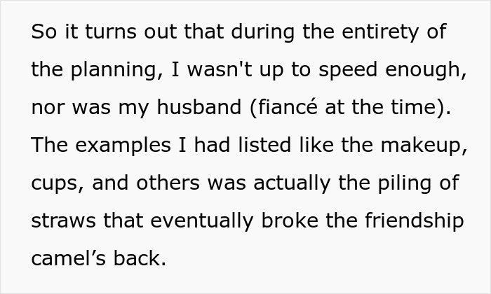 Entitled Bestie Helps With Wedding Planning, Cuts Woman Off Because She Rejected Most Of Her Ideas Entitled Bestie Helps With Wedding Planning, Cuts Woman Off Because She Rejected Most Of Her Ideas