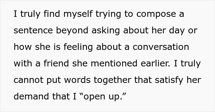 Guy Doesn't Know What It Means To "Open Up Emotionally," Wife Of 10 Years On Brink Of Divorce Guy Doesn't Know What It Means To "Open Up Emotionally," Wife Of 10 Years On Brink Of Divorce